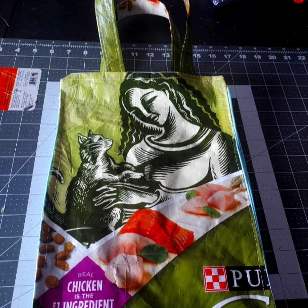 Eco upcycled 3 pocket tote bag